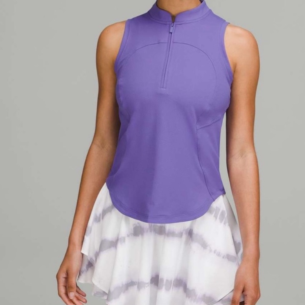Lululemon Front Zip Mock Neck Tennis Tank size
12 Charged Indigo CHAI